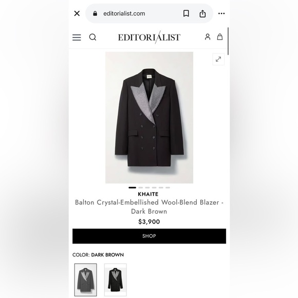 Khaite Black Double-Breasted Blazer - Picture 7 of 7